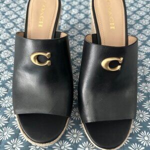 NEW Coach Platform Espadrille Wedge Sandals
